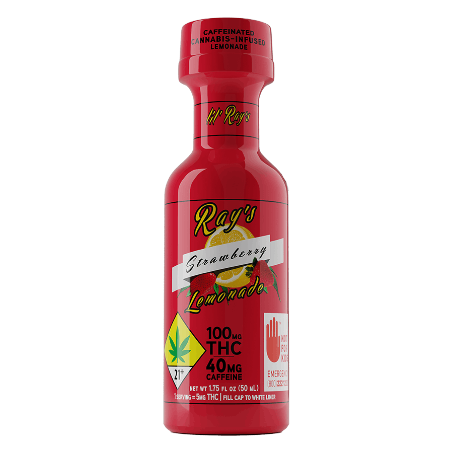 Caffeinated Strawberry lil' Ray's 100/40mg THC/CAFFEINE
