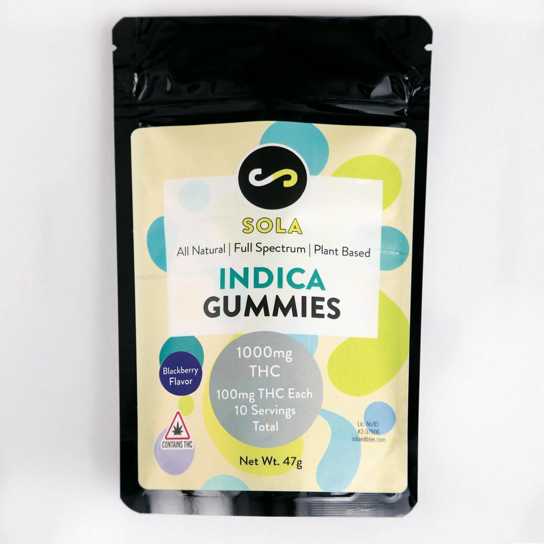 1000mg Indica Gummies - Blackberry Flavor Pack