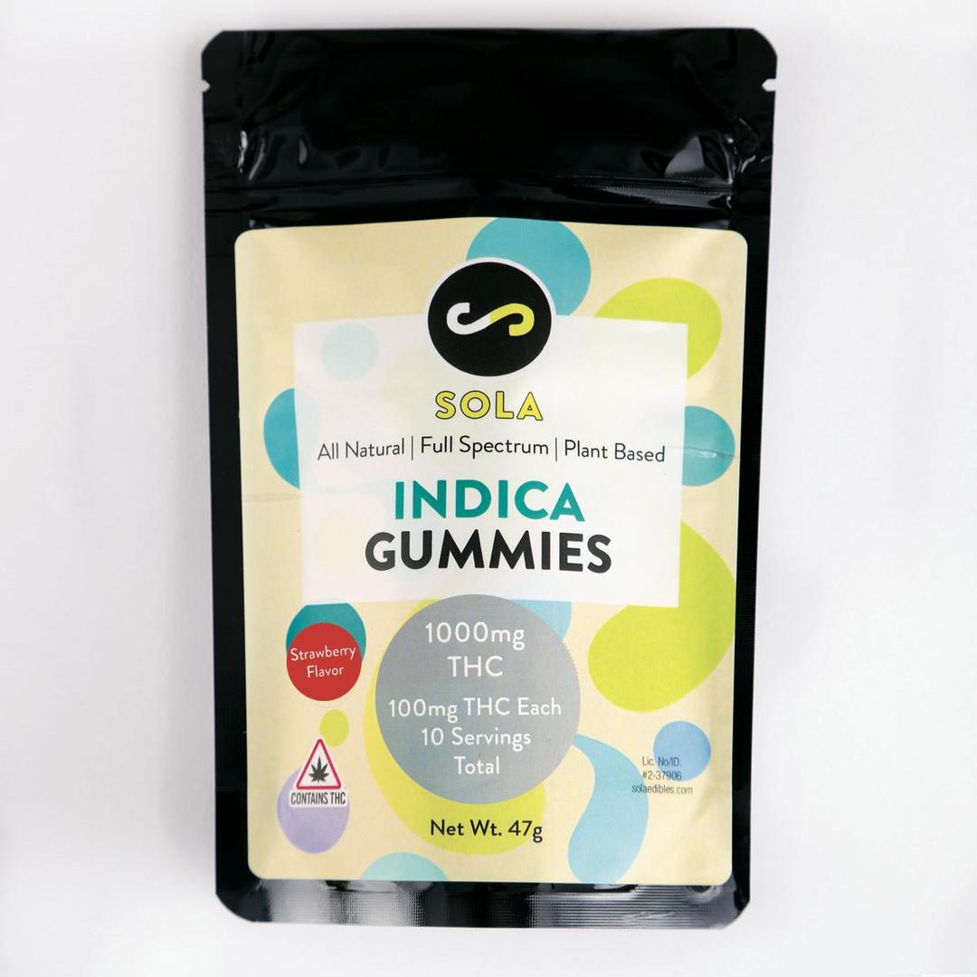 1000mg Indica Gummies - Strawberry Flavor Pack