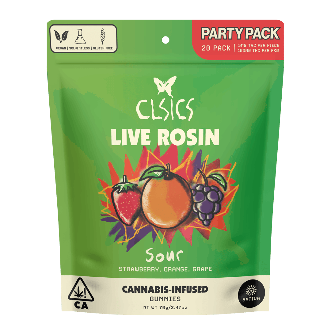 Sour Sativa 20Pk Gummies - LIVE ROSIN INFUSED PARTY PACK