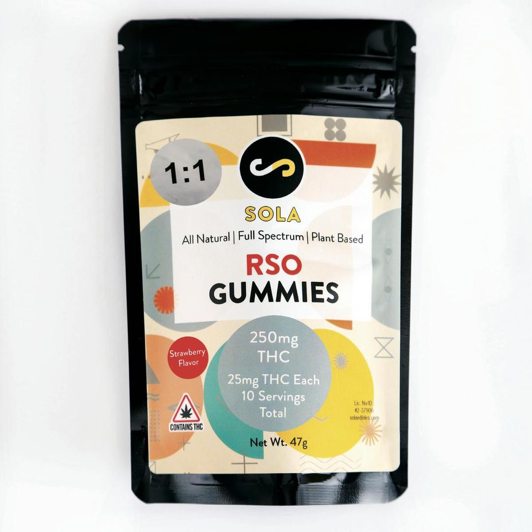 250mg RSO 1:1 Gummies - Strawberry Flavor Pack