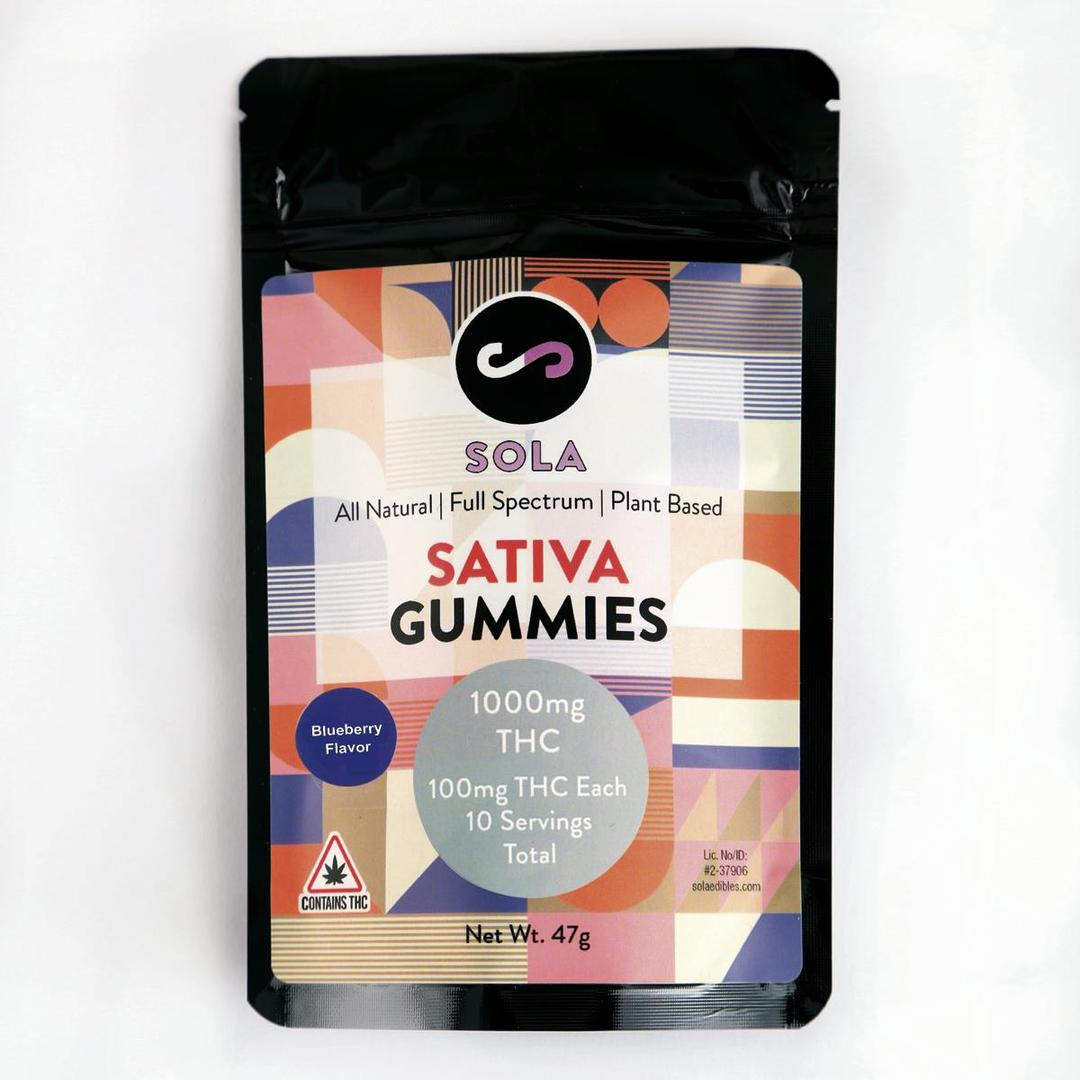 1000mg Sativa Gummies - Blueberry Flavor Pack