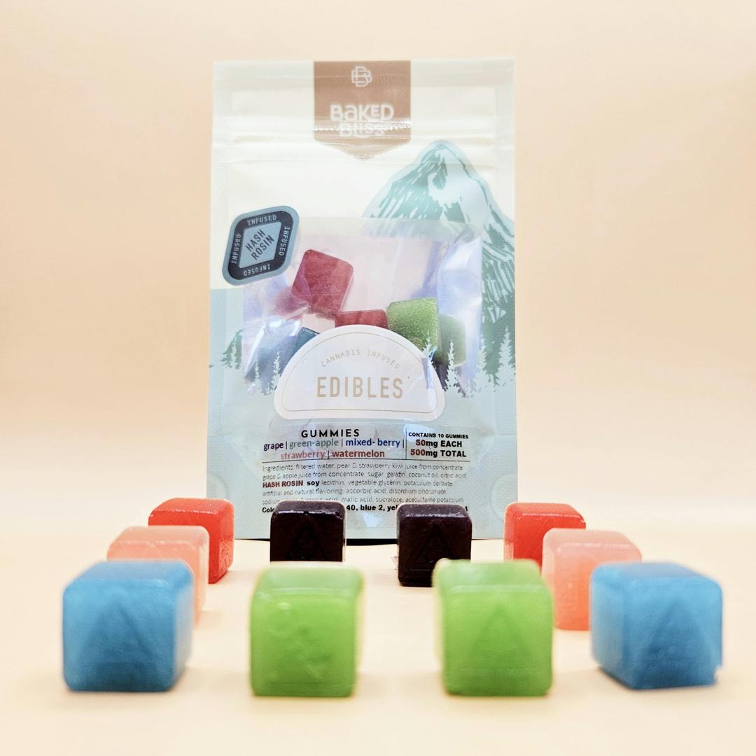 Baked Bliss 500mg Hash Rosin Gummies
