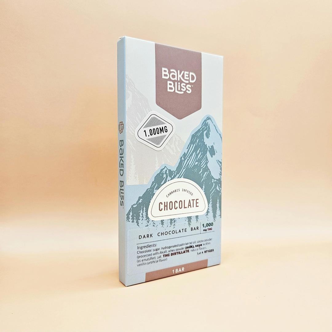 Baked Bliss 1000mg Dark Chocolate Bar