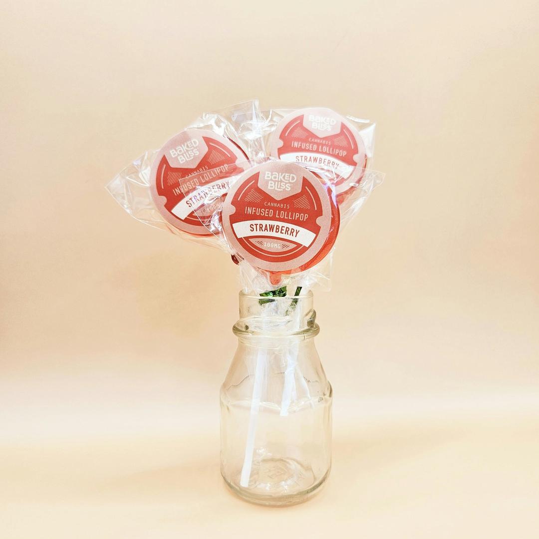 Baked Bliss 100mg Strawberry Lollipop