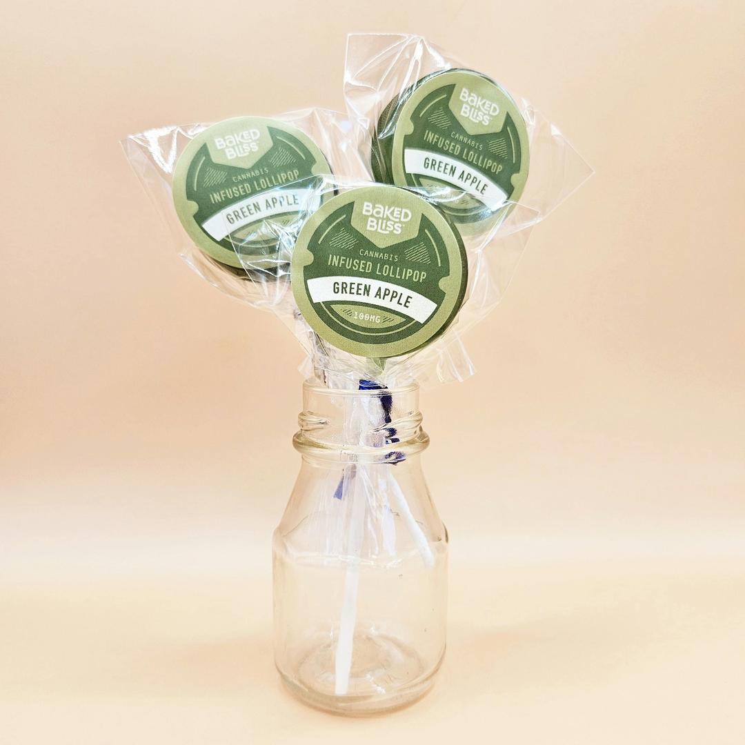 Baked Bliss 100mg Green Apple Lollipop