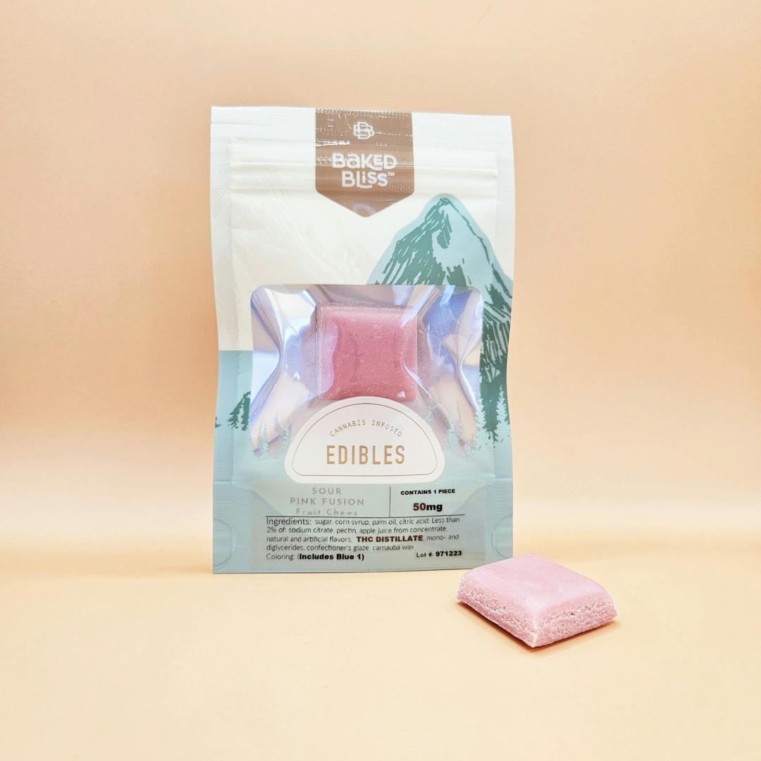 Baked Bliss 50mg Sour Pink Fusion Fruit Chew