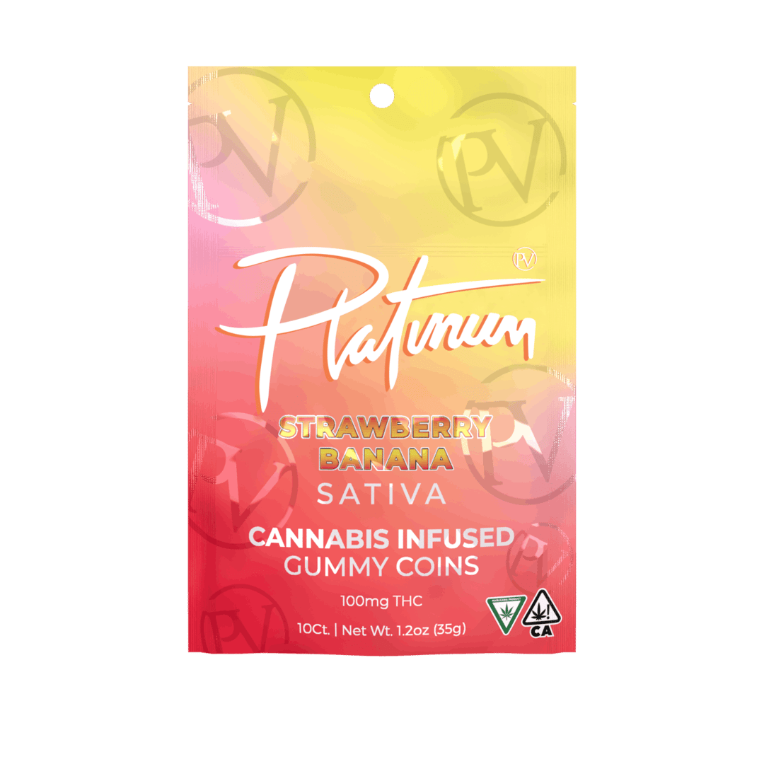 Platinum Vape 100mg Gummies - Strawberry Banana (Sativa)