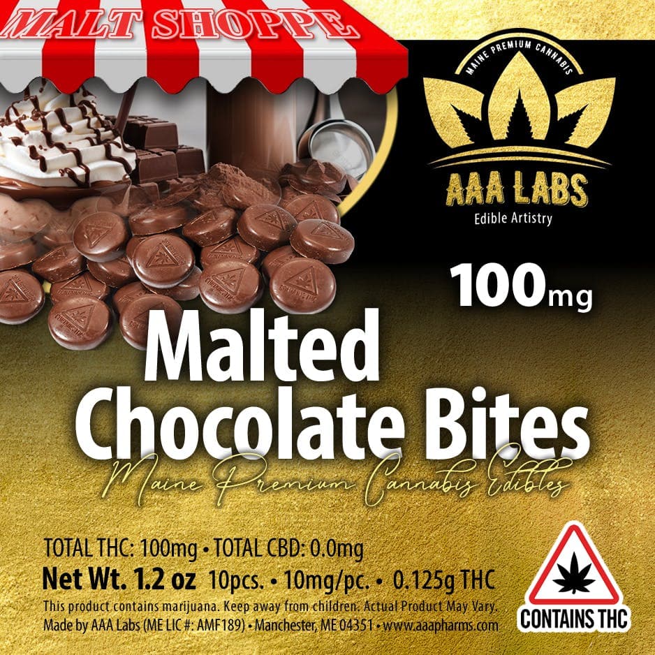 Malted Chocolate Bites - 100mg THC