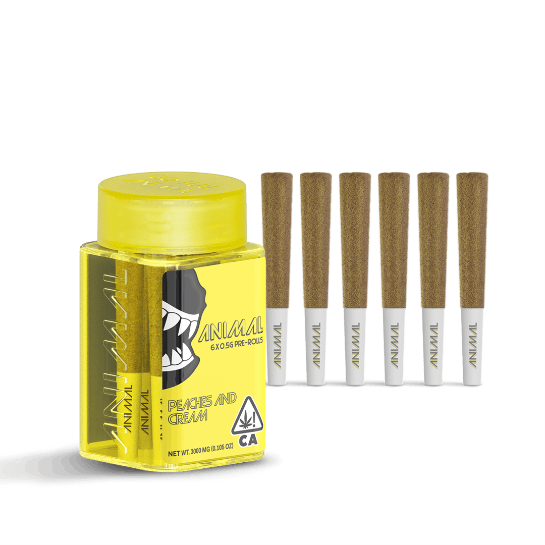 ANIMAL - 6x .5G SUPER INFUSED PRE ROLL PACK - PEACHES AND CREAM