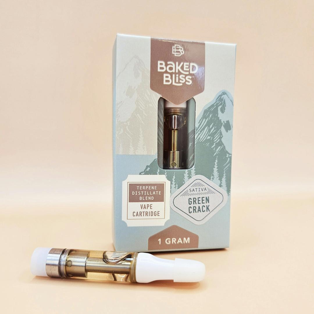 Baked Bliss 1g Green Crack Distillate Cartridge