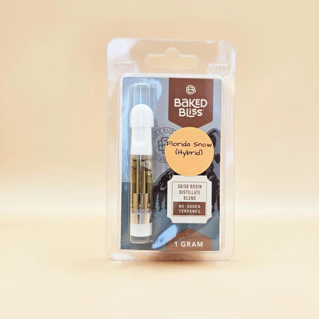 Baked Bliss Florida Snow 1g 50/50 Hash Rosin/Distillate Cartridge