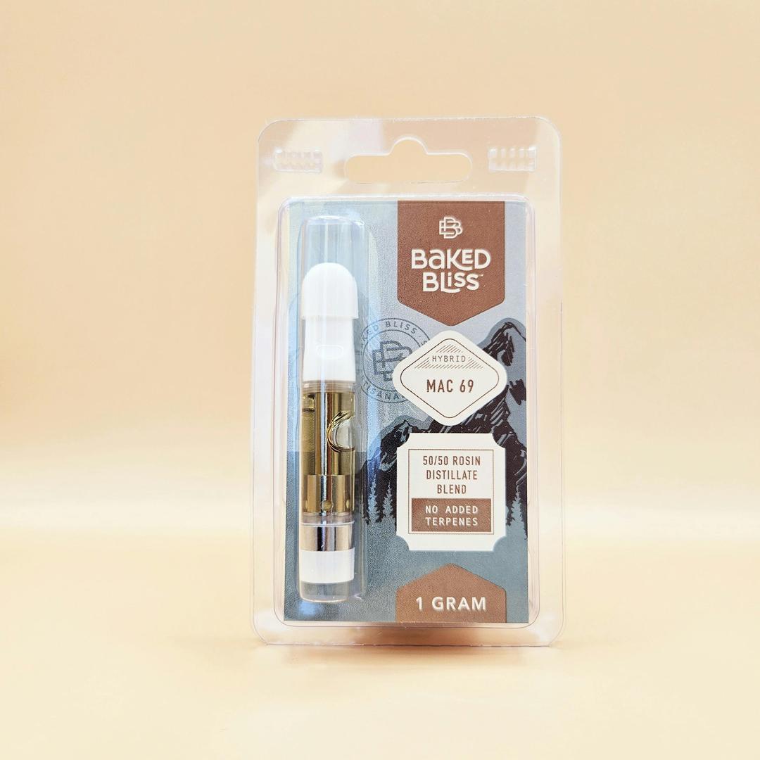 Baked Bliss Mac69 1g 50/50 Hash Rosin/Distillate Cartridge