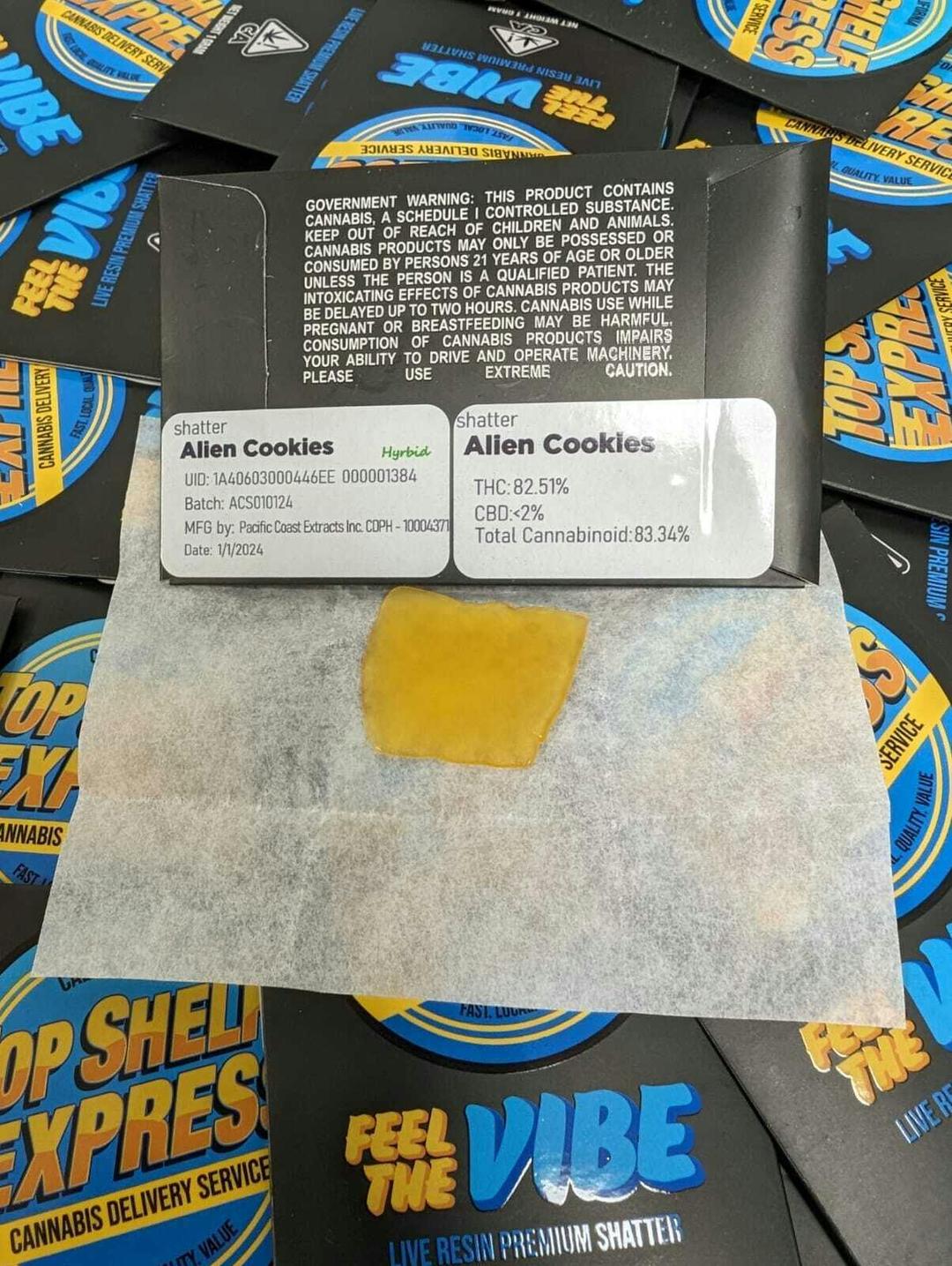 Alien Cookies (1g) Shatter **NEW LOWER PRICE 20g or 6/$100***