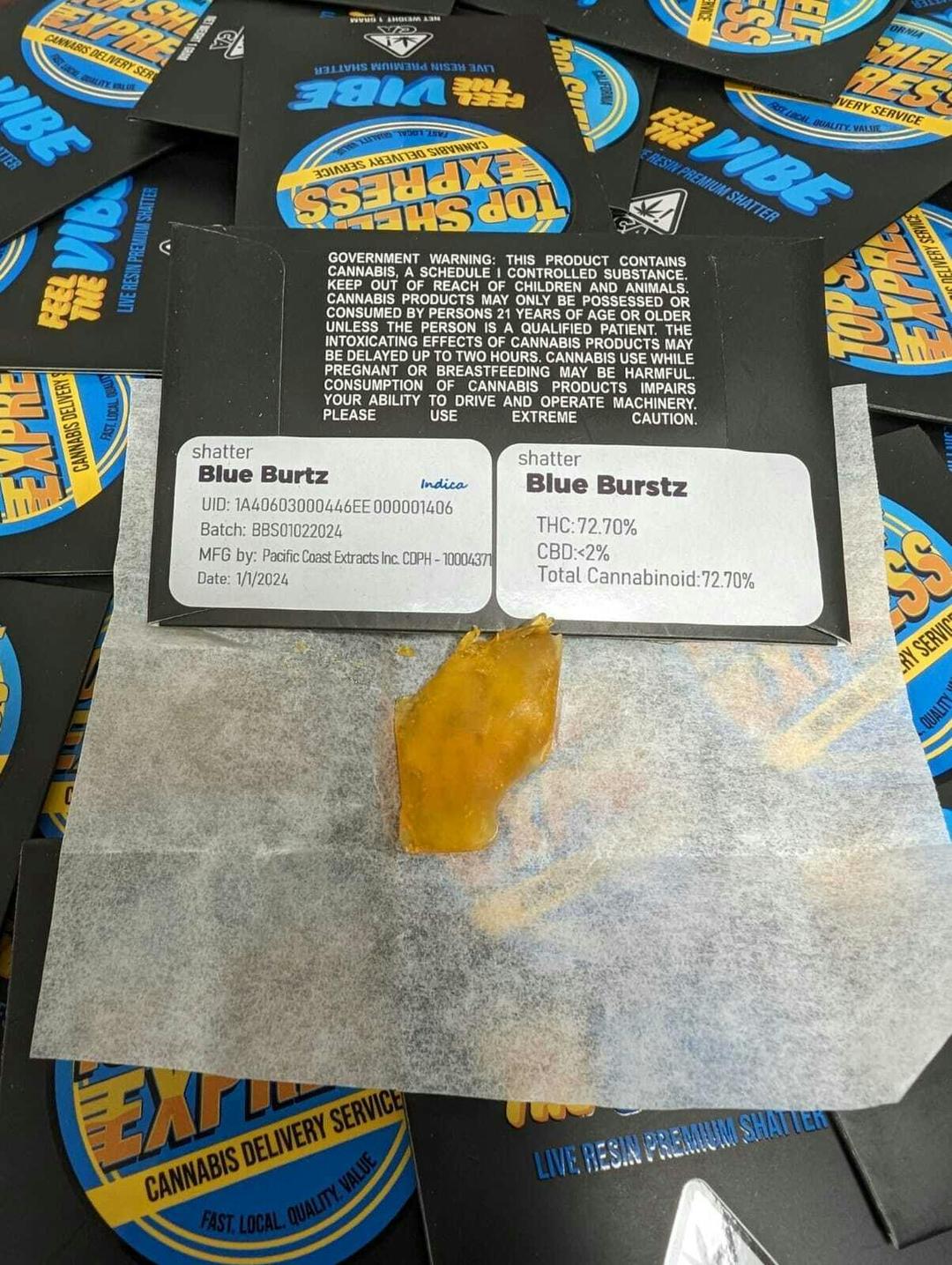 Blue Burstz Shatter (1g) **NEW LOWER PRICE 20g or 6/$100***