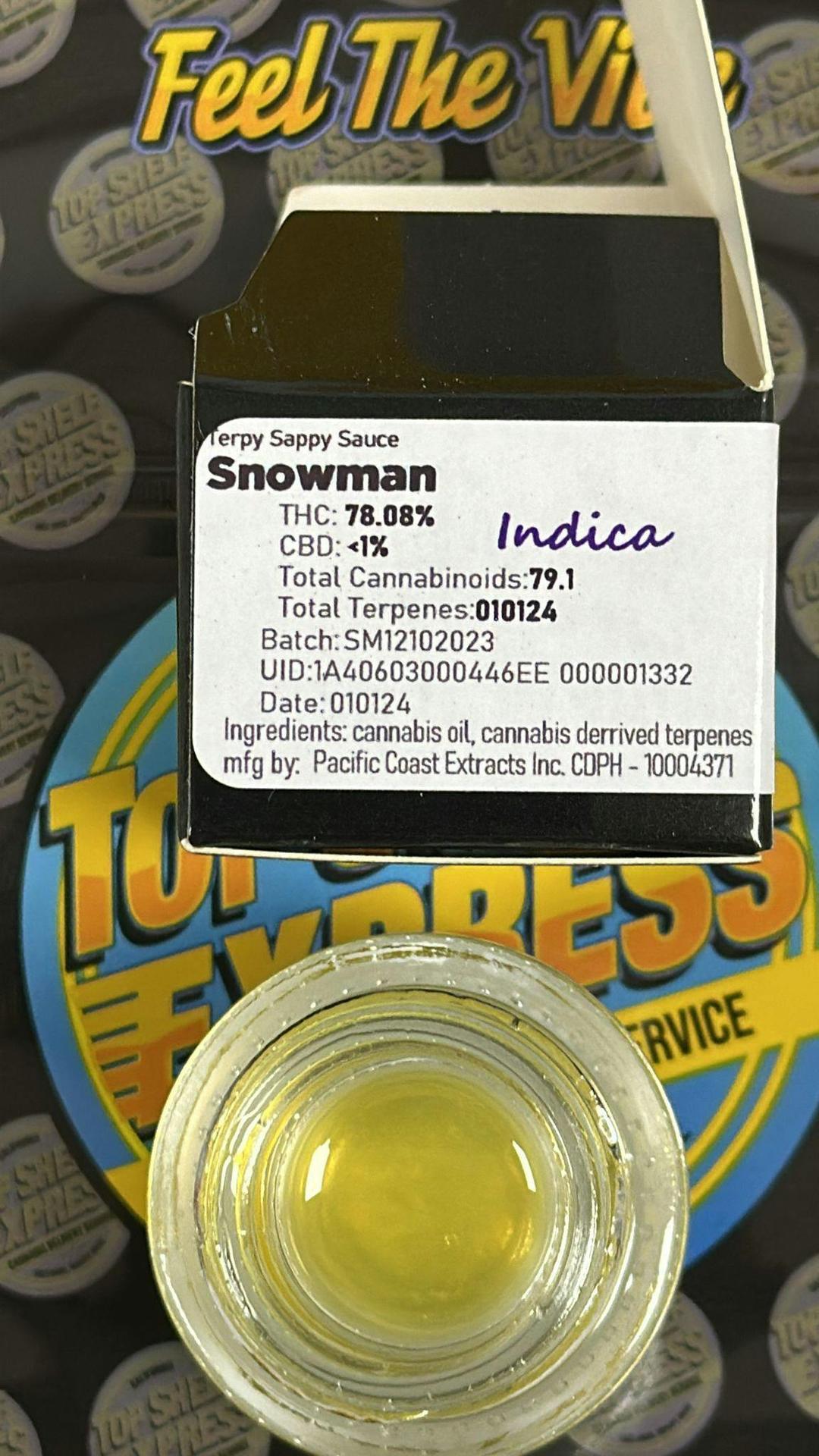 Snowman Terpy Sappy Sauce (1g) 6 for $100 or $20 each
