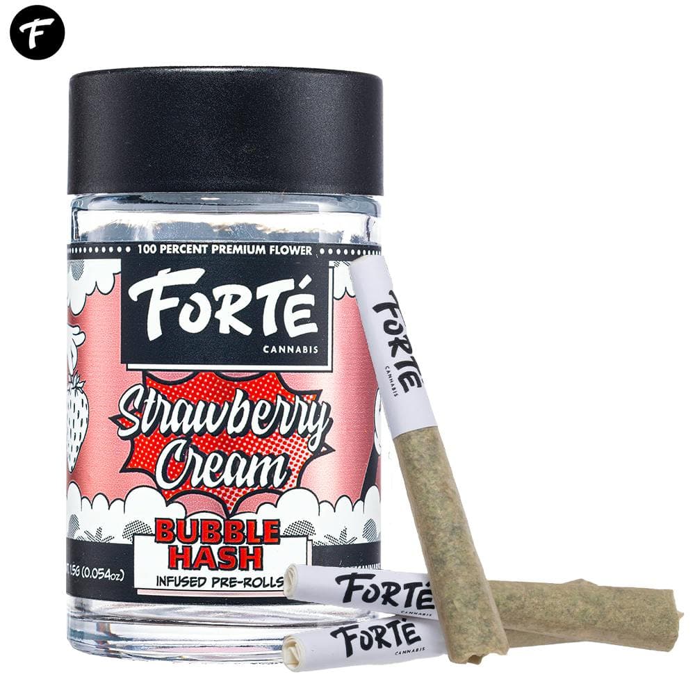 Strawberry Cream Bubble Hash Infused Pre-Rolls (3 Pack)