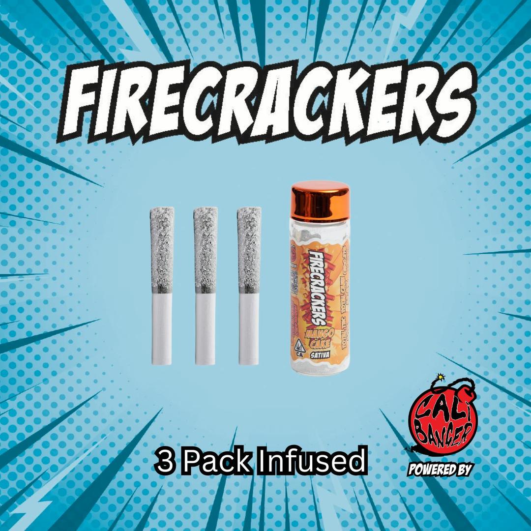 Firecracker by Cali Banger Infused Pre Roll MANGO CAKE 3 x 0.6 - 1.8 Gr