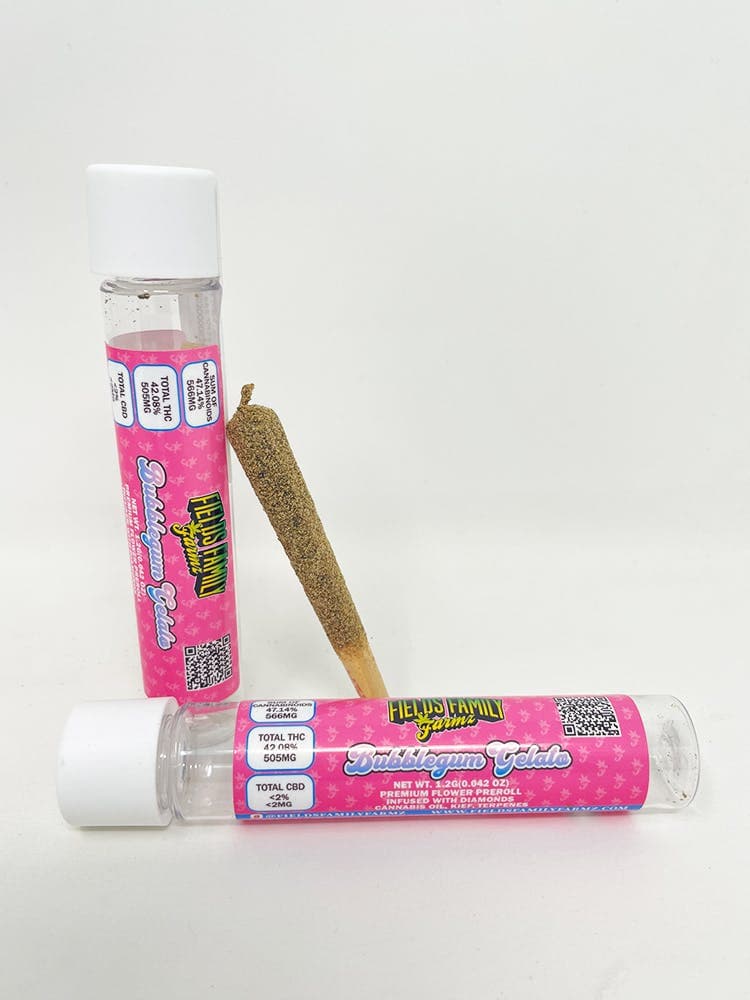 Bubblegum Gelato Single 1.2g Diamond/Kief/Cannabis Oil Infused Pre Roll