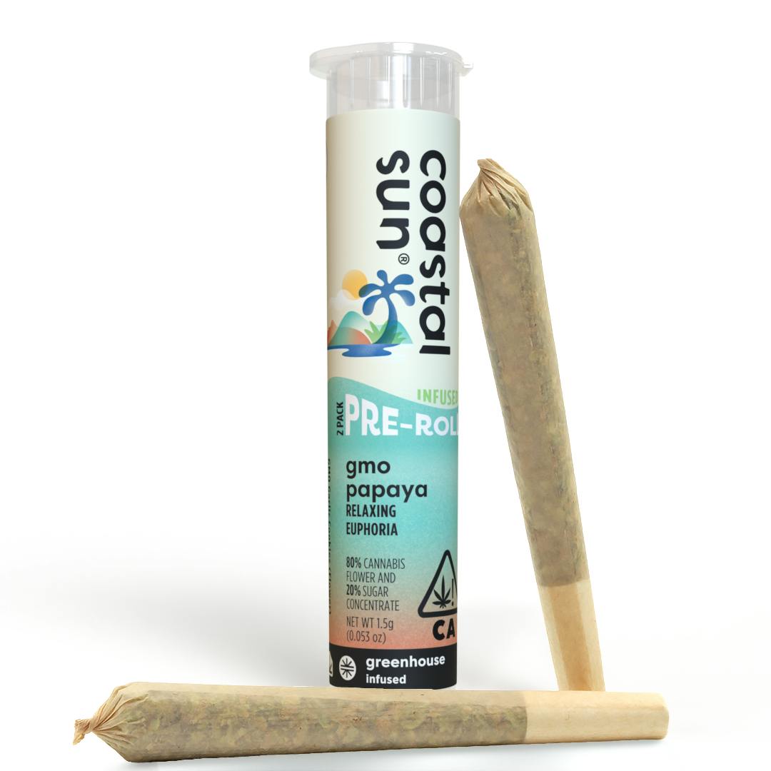 GMO Papaya Infused Greenhouse 0.75g Pre-Roll 2pk 1.5g