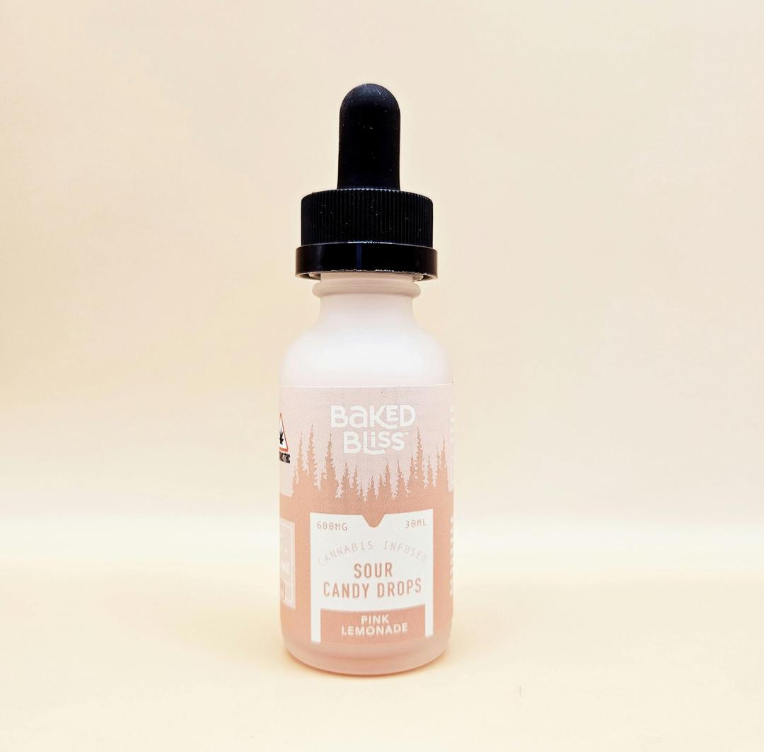 Baked Bliss 600mg Pink Lemonade Sour Candy Drops