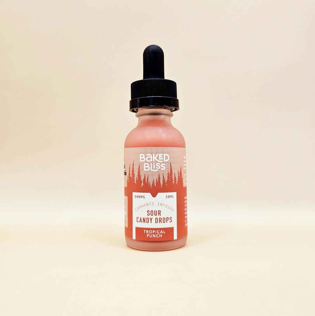 Baked Bliss 600mg Tropical Punch Sour Candy Drops