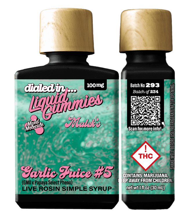 Garlic Juice #5 | Rec Liquid Gummies | 1 bottle, 10 doses | 100mg THC