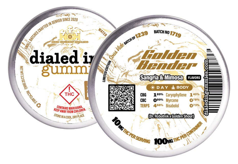 Golden Bender | Gummies | 10 pieces per tin | 100mg THC