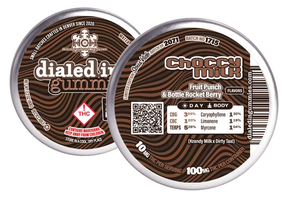 Choccy Milk | Gummies | 10 pieces per tin | 100mg THC
