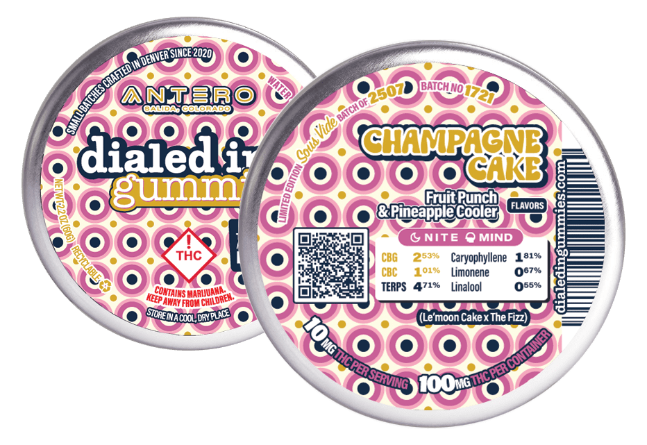 Champagne Cake | Gummies | 10 pieces per tin | 100mg THC