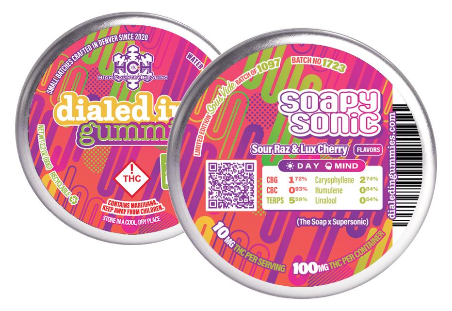 Soapy Sonic | Gummies | 10 pieces per tin | 100mg THC