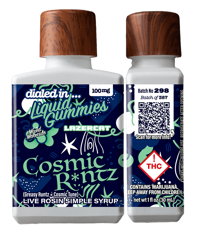 Cosmic R*ntz | Rec Liquid Gummies | 1 bottle, 10 doses | 100mg THC