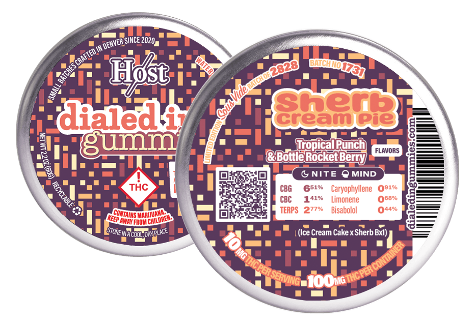 Sherb Cream Pie | Gummies | 10 pieces per tin | 100mg THC
