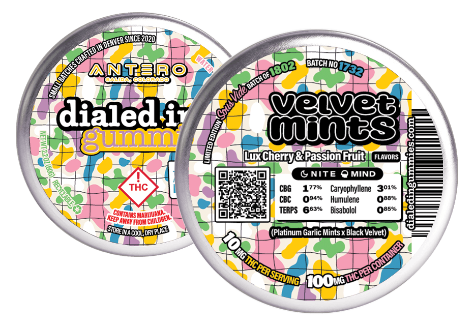 Velvet Mints | Gummies | 10 pieces per tin | 100mg THC
