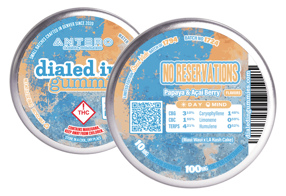 No Reservations | Gummies | 10 pieces per tin | 100mg THC
