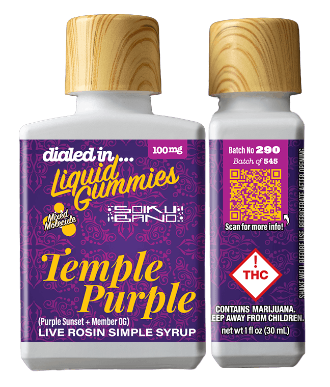 Temple Purple | Rec Liquid Gummies | 1 bottle, 10 doses | 100mg THC