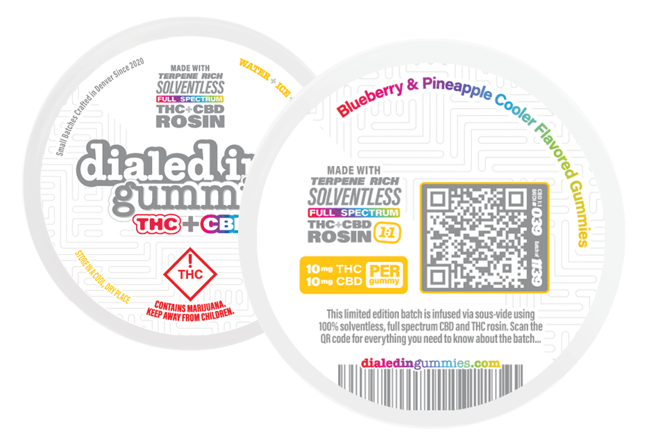 CBD 1:1 Batch #039 | Gummies | 10 pieces per tin | 100MG THC + 100MG CBD