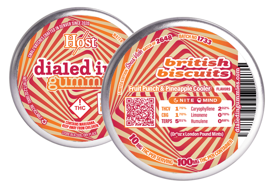 British Biscuits | Gummies | 10 pieces per tin | 100mg THC