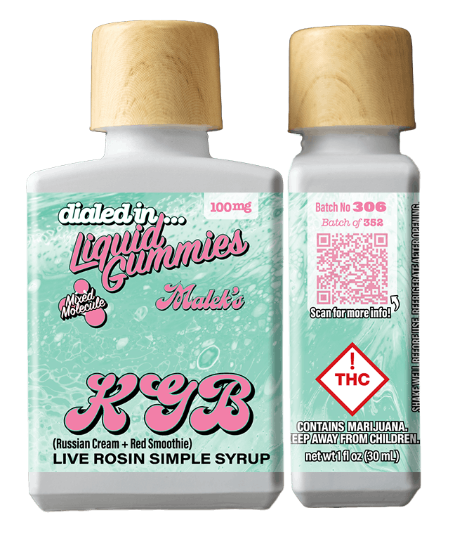 KGB | Rec Liquid Gummies | 1 bottle, 10 doses | 100mg THC