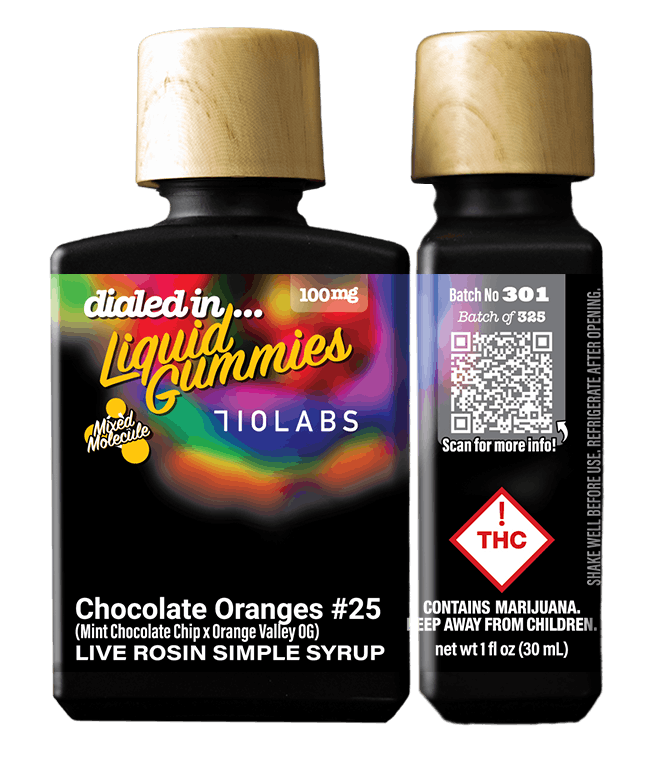 Chocolate Oranges #25 | Rec Liquid Gummies | 1 bottle, 10 doses | 100mg THC