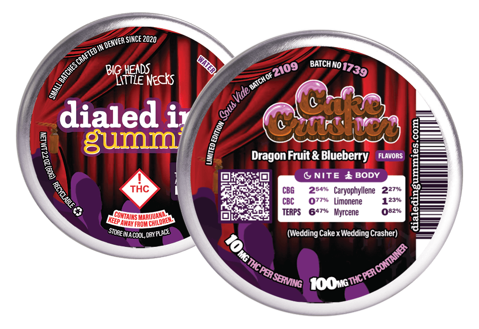 Cake Crasher | Gummies | 10 pieces per tin | 100mg THC