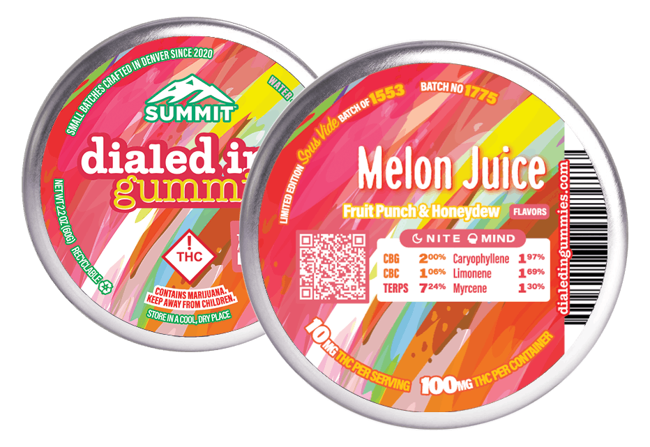 Melon Juice | Gummies | 10 pieces per tin | 100mg THC