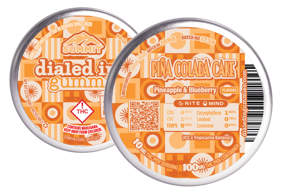 Piña Colada Cake | Gummies | 10 pieces per tin | 100mg THC