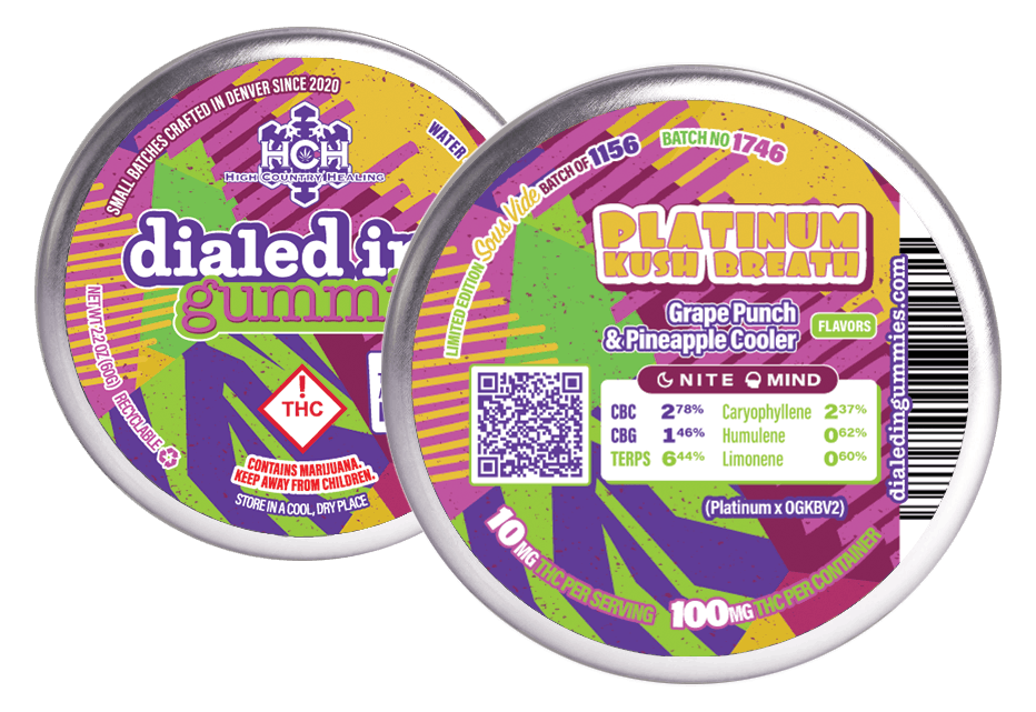 Platinum Kush Breath | Gummies | 10 pieces per tin | 100mg THC