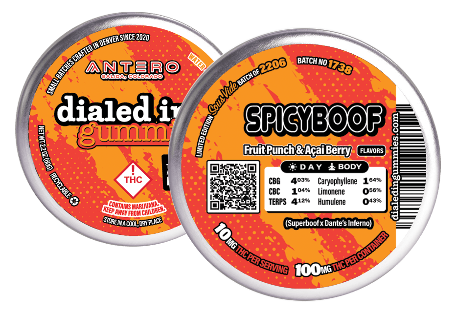 Spicyboof | Gummies | 10 pieces per tin | 100mg THC