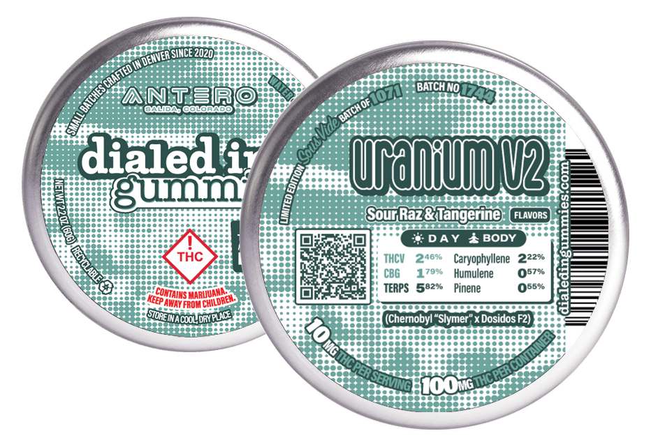 Uranium V2 | Gummies | 10 pieces per tin | 100mg THC
