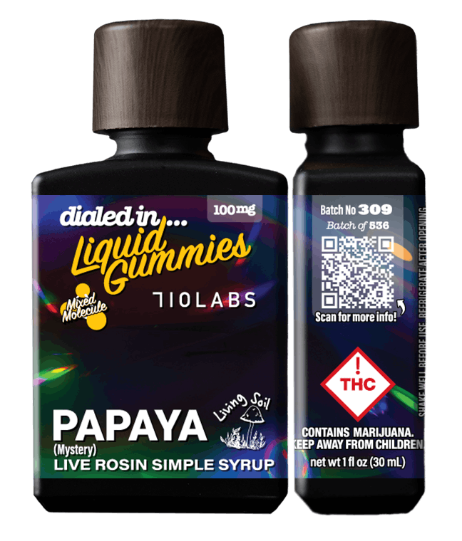 Papaya | Rec Liquid Gummies | 1 bottle, 10 doses | 100mg THC