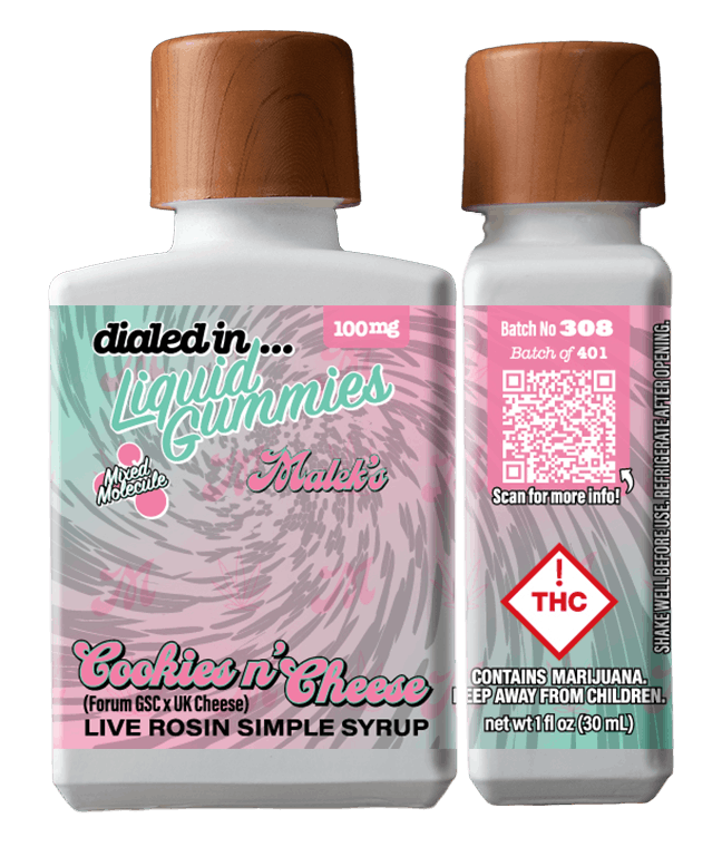 Cookies N' Cheese | Rec Liquid Gummies | 1 bottle, 10 doses | 100mg THC