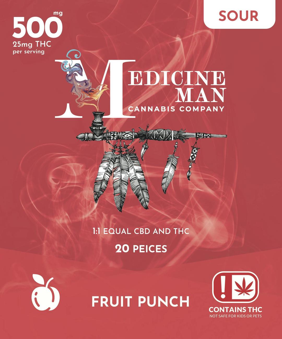 MedMan Gummies 500Mg - SOUR Fruit Punch