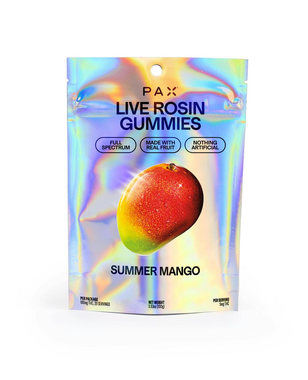PAX Live Rosin Gummies - Summer Mango - [20pk] (100mg)